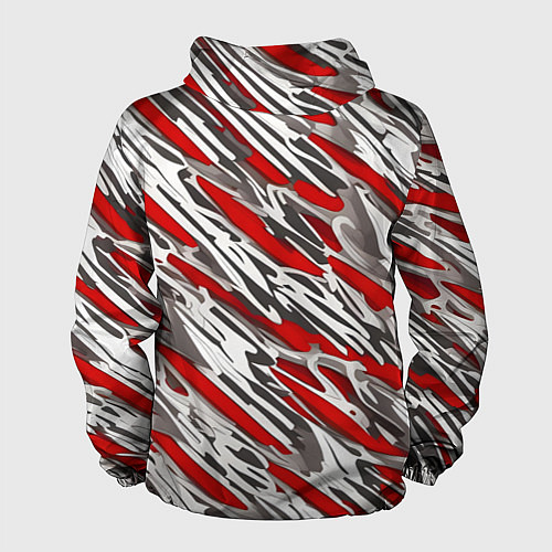 Мужская ветровка Красные полосы за субстанцией / 3D-Черный – фото 2