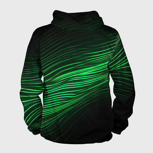 Мужская ветровка Green neon lines / 3D-Черный – фото 2