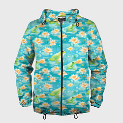 Мужская ветровка Кувшинки и лягушки