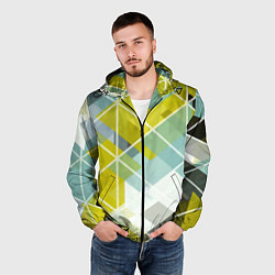 Ветровка с капюшоном мужская Твой стиль геометрия, цвет: 3D-черный — фото 2
