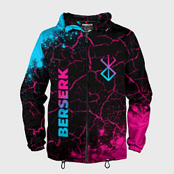 Ветровка с капюшоном мужская Berserk - neon gradient: надпись, символ, цвет: 3D-черный