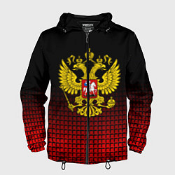 Ветровка с капюшоном мужская Русский мир, цвет: 3D-черный