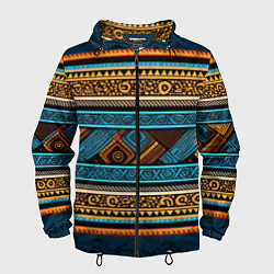 Мужская ветровка Этнический рисунок в горизонтальную полоску