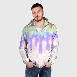 Ветровка с капюшоном мужская Млечный взгляд, цвет: 3D-белый — фото 2