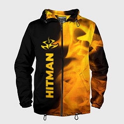 Ветровка с капюшоном мужская Hitman - gold gradient по-вертикали, цвет: 3D-черный