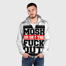 Ветровка с капюшоном мужская Mosh or get out now, цвет: 3D-черный — фото 2