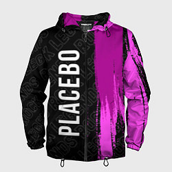 Ветровка с капюшоном мужская Placebo rock legends по-вертикали, цвет: 3D-черный