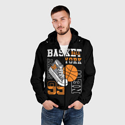 Ветровка с капюшоном мужская Basketball New York, цвет: 3D-черный — фото 2
