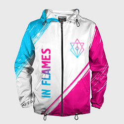 Ветровка с капюшоном мужская In Flames neon gradient style вертикально, цвет: 3D-черный