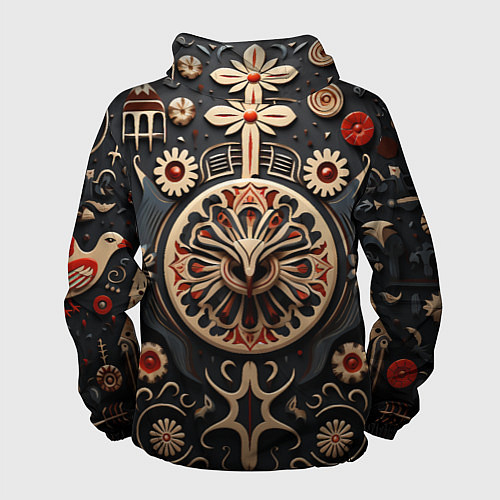 Мужская ветровка Орнамент в славянской стилистике / 3D-Черный – фото 2