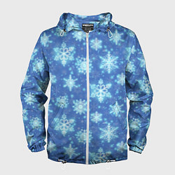 Мужская ветровка Pattern with bright snowflakes