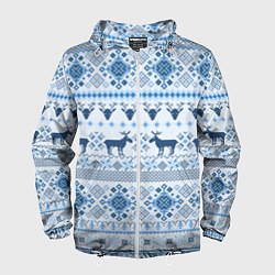 Мужская ветровка Blue sweater with reindeer