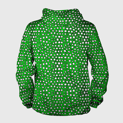 Мужская ветровка Белые пузырьки на зелёном фоне / 3D-Черный – фото 2