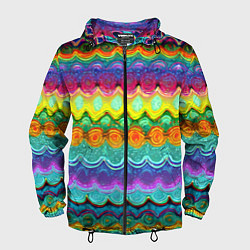Мужская ветровка Разноцветные волнистые узоры
