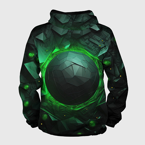 Мужская ветровка Абстрактная гармония зеленого / 3D-Черный – фото 2