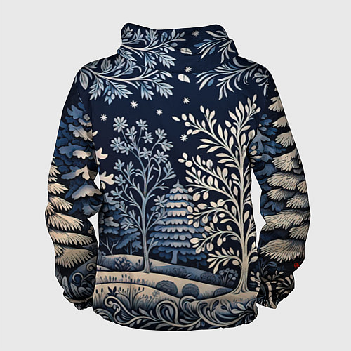 Мужская ветровка Ледяные узоры нового года / 3D-Черный – фото 2