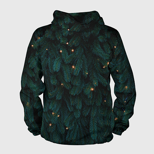 Мужская ветровка Ёлка и гирлянды / 3D-Черный – фото 2