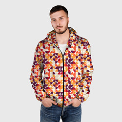 Ветровка с капюшоном мужская Паттерн в стиле баухаус, цвет: 3D-черный — фото 2