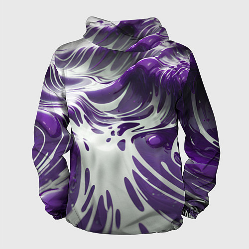 Мужская ветровка Бело-фиолетовая краска / 3D-Черный – фото 2