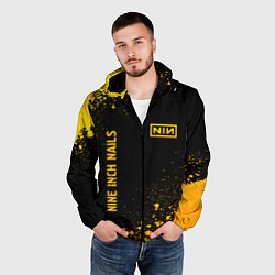 Ветровка с капюшоном мужская Nine Inch Nails - gold gradient вертикально, цвет: 3D-черный — фото 2