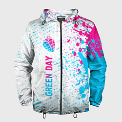 Мужская ветровка Green Day neon gradient style по-вертикали