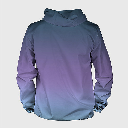 Мужская ветровка Градиент синий фиолетовый голубой / 3D-Черный – фото 2