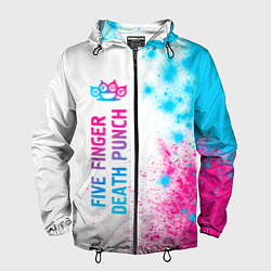 Ветровка с капюшоном мужская Five Finger Death Punch neon gradient style по-вер, цвет: 3D-черный