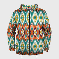 Мужская ветровка Орнамент икат - имитация аткласной ткани