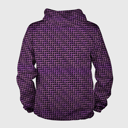 Мужская ветровка Фиолетовая текстура саржевого переплетения / 3D-Черный – фото 2