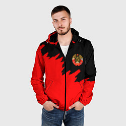 Ветровка с капюшоном мужская СССР красный стиль силы, цвет: 3D-черный — фото 2