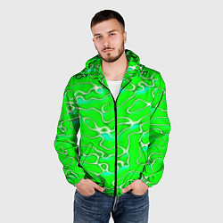 Ветровка с капюшоном мужская Светло-зеленый камуфляж, цвет: 3D-черный — фото 2
