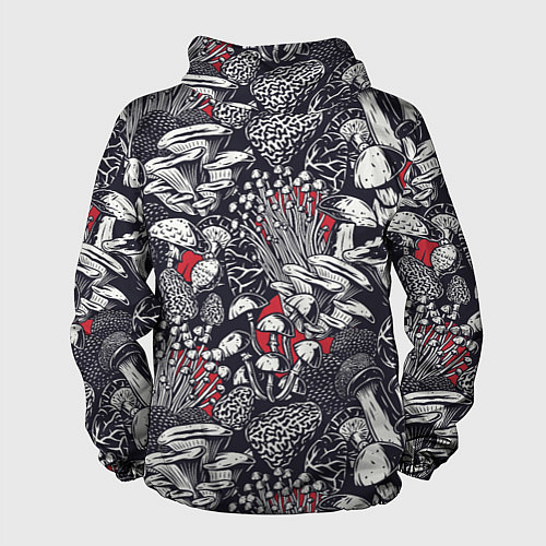Мужская ветровка Разные грибы / 3D-Черный – фото 2