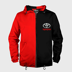 Ветровка с капюшоном мужская Toyota car красно чёрный, цвет: 3D-черный