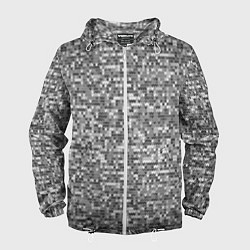 Мужская ветровка Узор серого вязанного трикотажа меланж