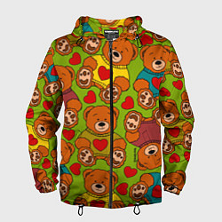 Мужская ветровка Мишки игрушечные и сердечки