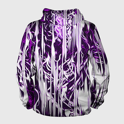Мужская ветровка Розовые и белые абстрактные узоры / 3D-Черный – фото 2