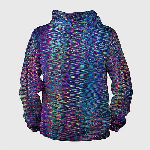 Мужская ветровка Большой волнистый зигзаг разноцветный / 3D-Черный – фото 2