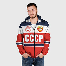 Ветровка с капюшоном мужская Союз Советских Социалистических Республик - СССР, цвет: 3D-черный — фото 2
