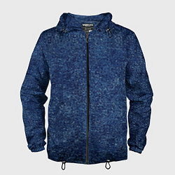 Мужская ветровка Текстура тёмно-синий мелкие квадраты