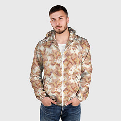 Ветровка с капюшоном мужская Деньги - купюры в 5 тысяч рублей, цвет: 3D-белый — фото 2