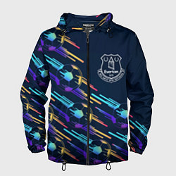 Ветровка с капюшоном мужская Everton градиентные мячи, цвет: 3D-черный