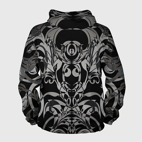 Мужская ветровка Серые паттерны / 3D-Черный – фото 2