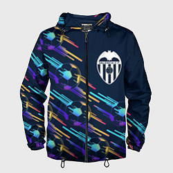 Ветровка с капюшоном мужская Valencia градиентные мячи, цвет: 3D-черный