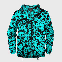 Мужская ветровка Пятнистый яркий чёрно-голубой