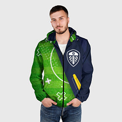 Ветровка с капюшоном мужская Leeds United football field, цвет: 3D-черный — фото 2