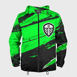 Ветровка с капюшоном мужская Leeds United sport green, цвет: 3D-черный
