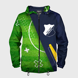 Ветровка с капюшоном мужская Hoffenheim football field, цвет: 3D-черный