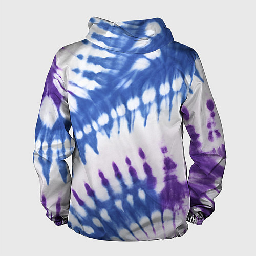 Мужская ветровка Сине-фиолетовый узор тай дай / 3D-Черный – фото 2