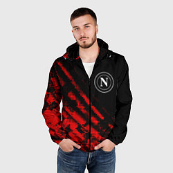 Ветровка с капюшоном мужская Napoli sport grunge, цвет: 3D-черный — фото 2