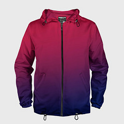 Ветровка с капюшоном мужская Gradient red-blue, цвет: 3D-черный